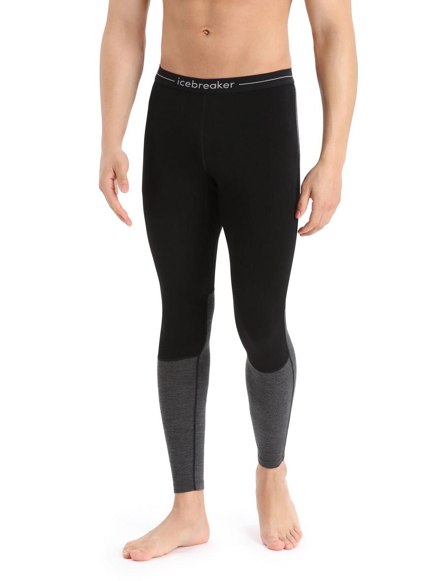 Icebreaker 200 ZoneKnit™ Merino Leggings Miesten Base Layers Mustat | FI 1341QMAZ